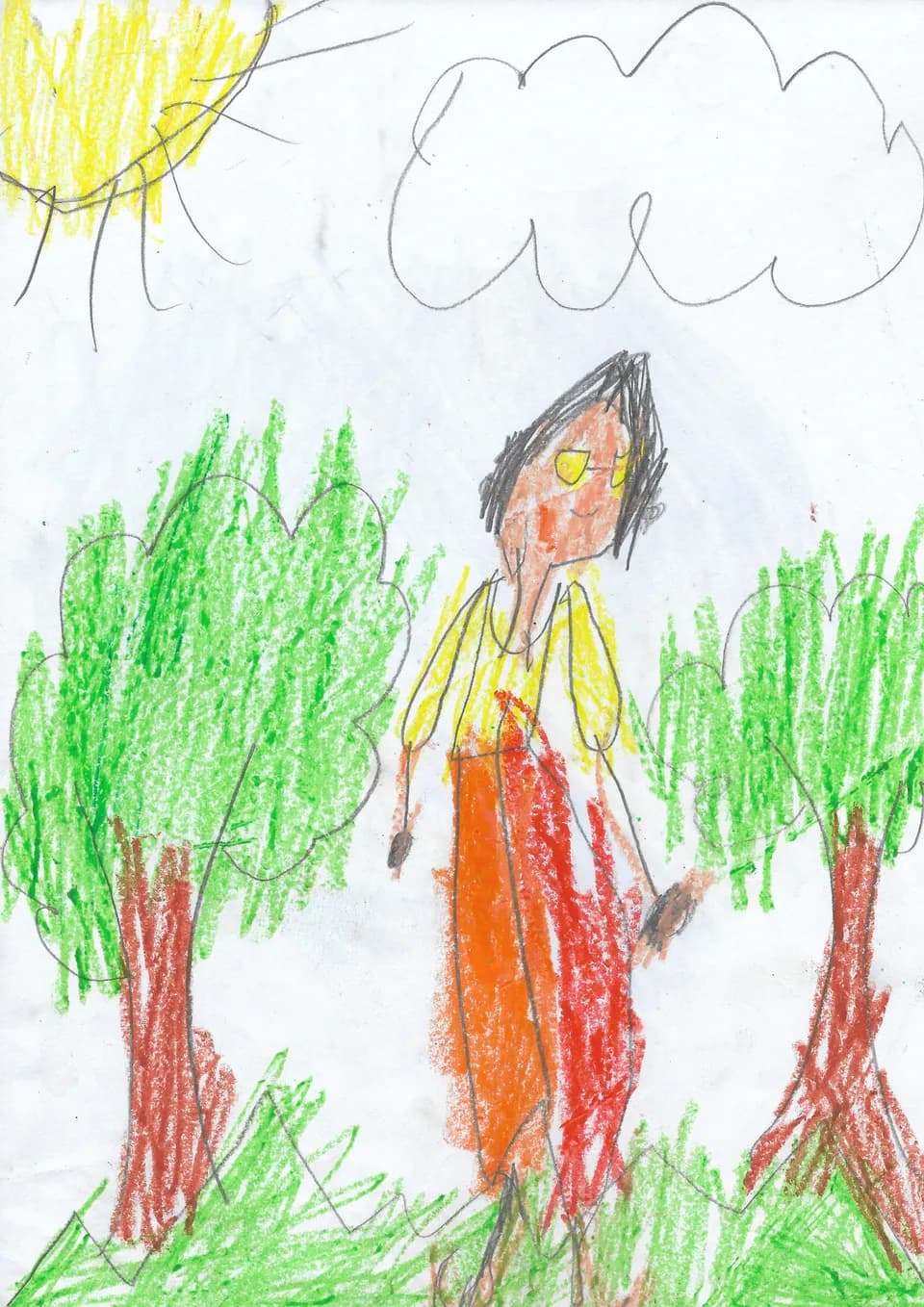 A scanned artwork by Mayank.