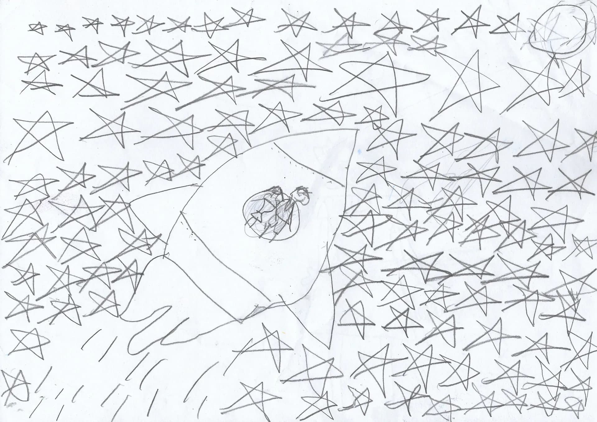 A scanned artwork by Mayank.