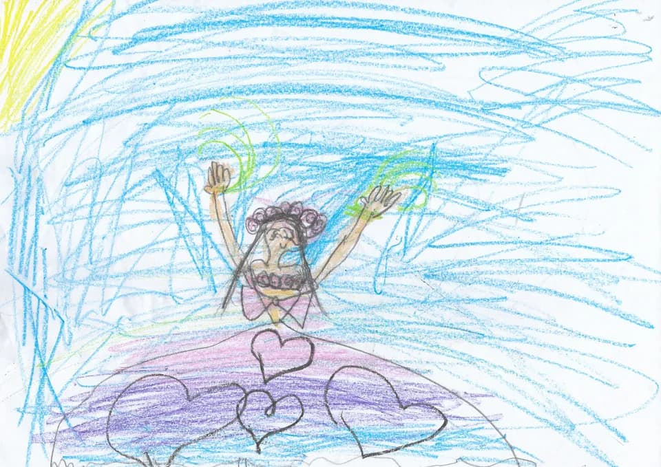 A scanned artwork by Mayukha.
