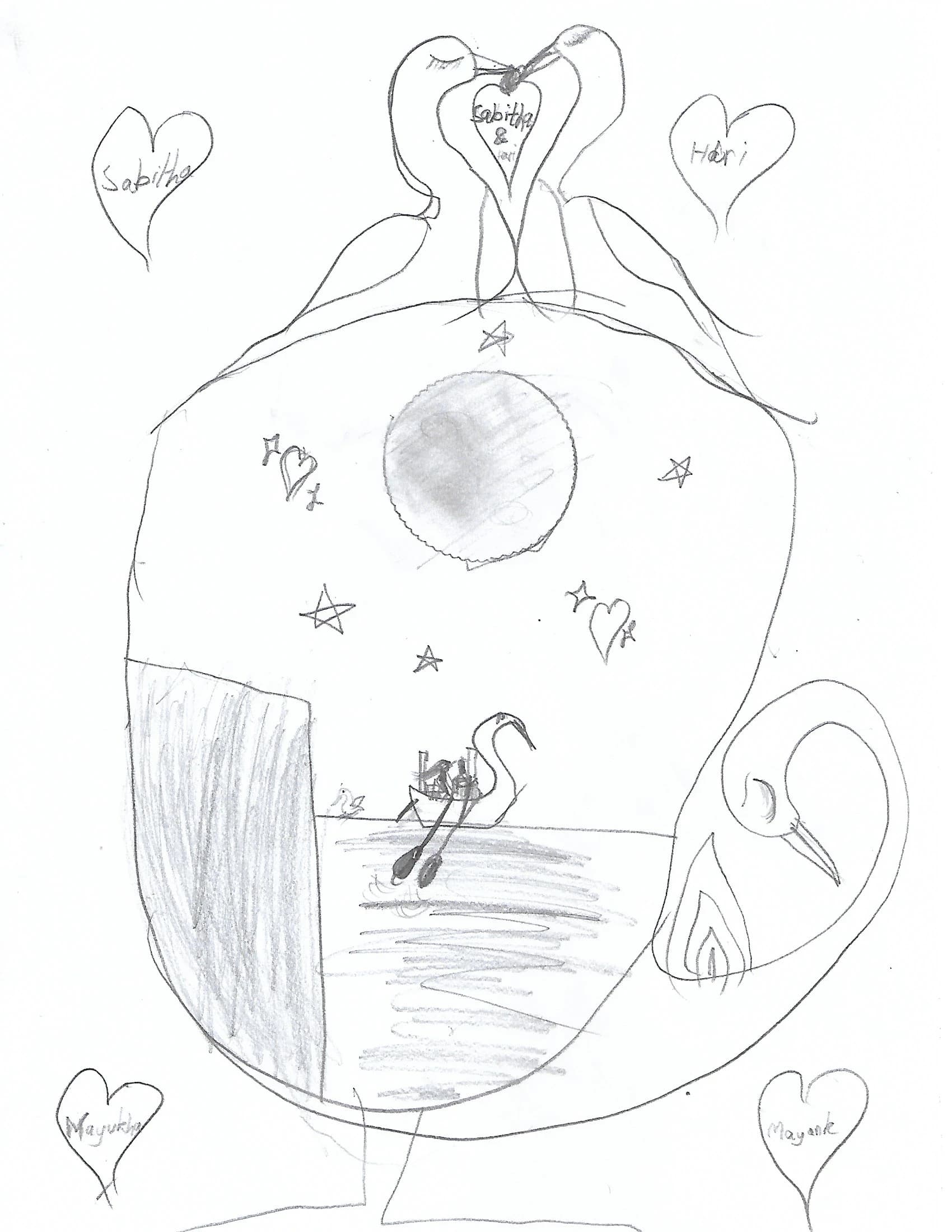 A scanned artwork by Mayukha.