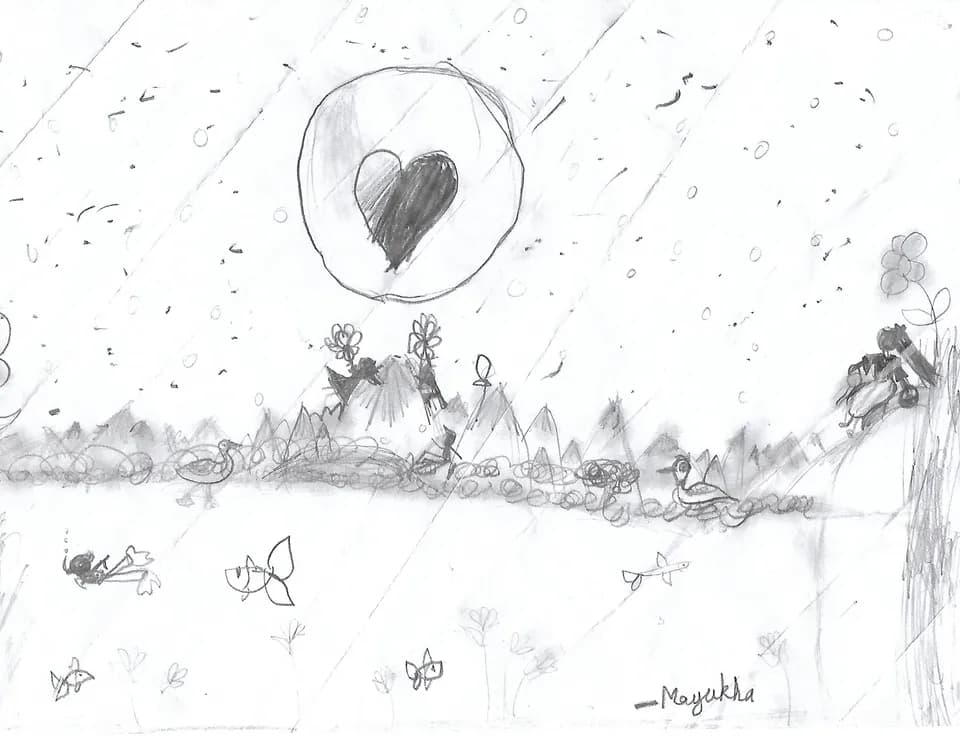 A scanned artwork by Mayukha.