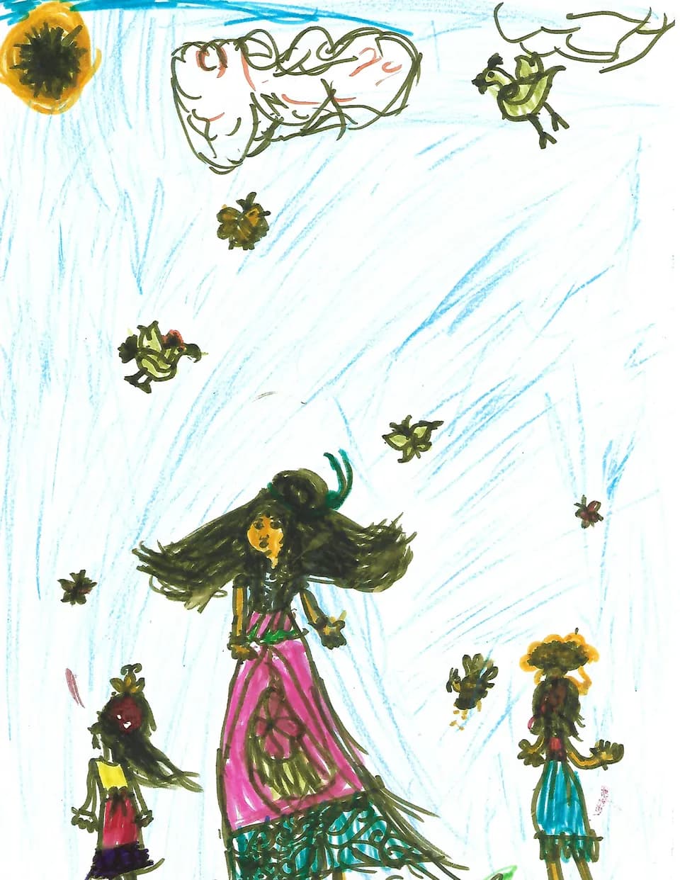 A scanned artwork by Mayukha.