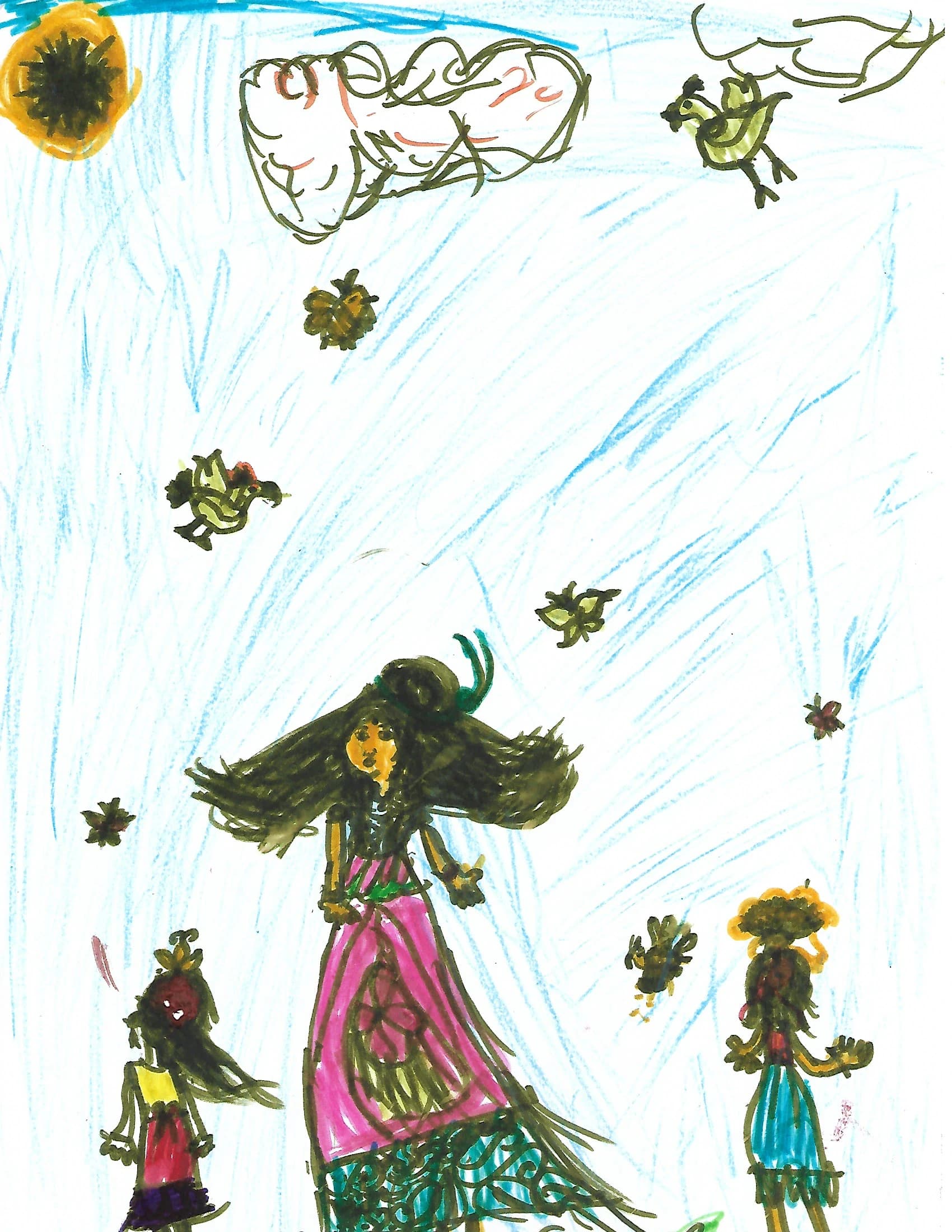 A scanned artwork by Mayukha.