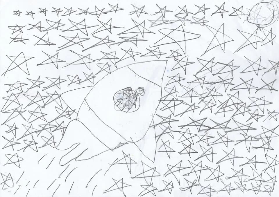 A scanned artwork by Mayank.